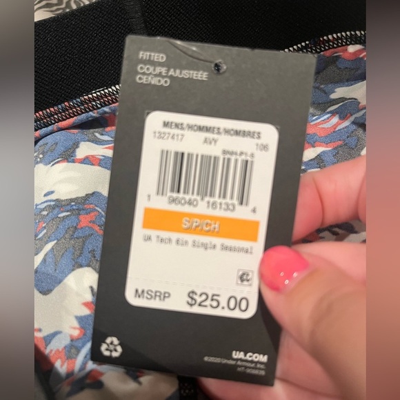 NWT Under Armour Men’s Tech 6” Boxerjock Single Seasonal in White/Jet in size S - Picture 5 of 5